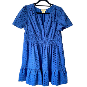 Cynthia Rowley blue eyelet mini dress Size L